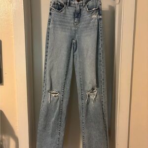 BKE Billie Ripped Classic Straight Leg Jeans